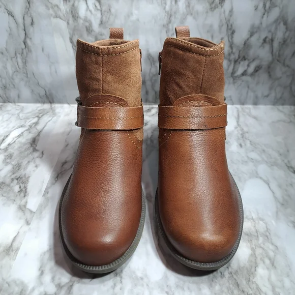 Earth Origins By Earth Women's Paris Ankle Boots Suede Leather Brown Size 9W - Picture 4 of 16
